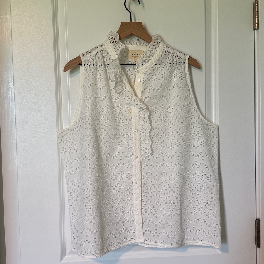 Sezane Celinda Shirt Ecru - Size 14